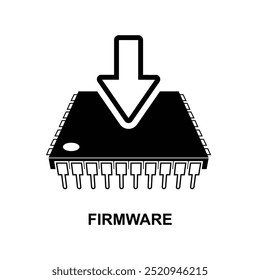 Firmware icon. The Black firmware symbol isolated on background vector illustration.