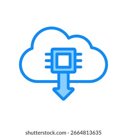 Firmware Icon Blue Color Vector Illustration