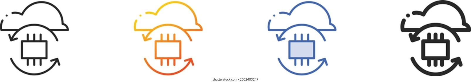 firmware icon.Thin Linear, Gradient, Blue Stroke and bold Style Design Isolated On White Background