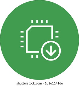 Firmware Update CPU Chip Arrows Outline Icon