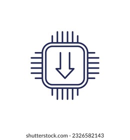 icono de línea de actualización de firmware, vector