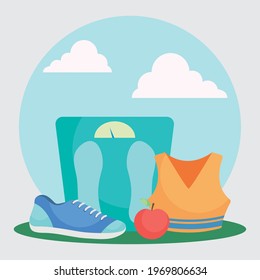 firness and exercise illustration design