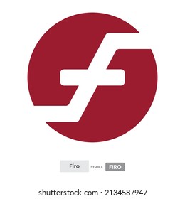 Firo (FIRO) crypto currency symbol logo template. Altcoin vector illustration template. Block chain based futuristic and decentralized virtual payment money concept.