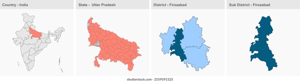 Firozabad map, Firozabad District, Uttar Pradesh State, Republic of India, Government of  Uttar Pradesh, Indian territory, Eastern India, politics, village, tourism