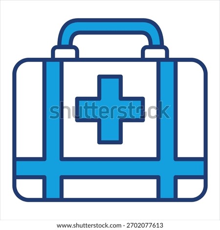 Firs Aid Kit Blue Icon Vector Illustration