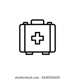Vector del icono del kit de primeros auxilios. en diseño de estilo de línea sobre fondo blanco. Ilustración vectorial