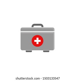 firs aids icon flat symbol vector, Medical briefcase icon.
