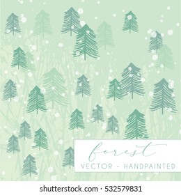 Firs background, sweet firs illustration