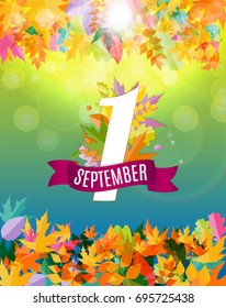 First 1 September Template Vector Illustration EPS10
