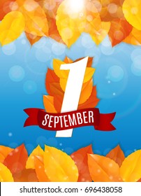 First 1 September Template Vector Illustration EPS10