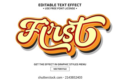 First 3D editable text effect template