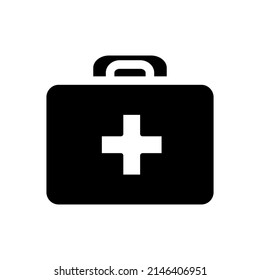 first aid bag black filled icon, healthcare and medical icon.