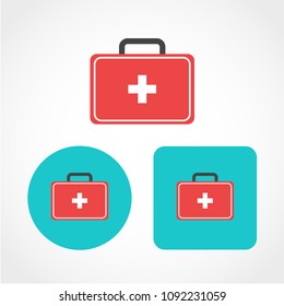 first aid bag Icon Isolated on White Background