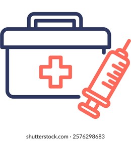 First Aid Bag Icon outline color