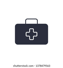 First aid bag icon. Suitcase symbol modern simple vector icon