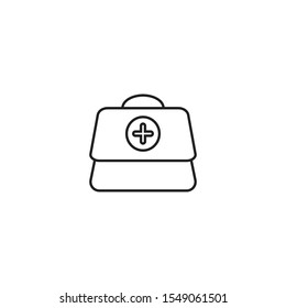first aid bag medical flat design icon vector template - Vector