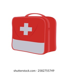 First Aid Bag, Medicine Flat Vector Illustration - Isolated