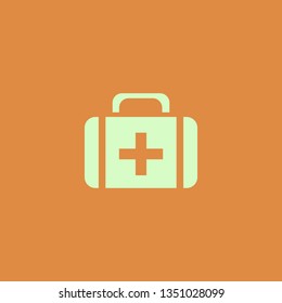 first aid bag vector icon. flat design
