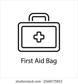 First Aid Bag Vector icon stock illustration