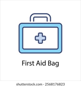First Aid Bag Vector icon stock illustration