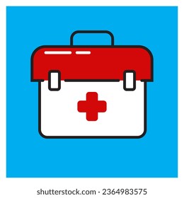 First aid bag vector illustration. Medical box Icon Vector illustration