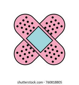 first aid band plaster medical of cross type icon