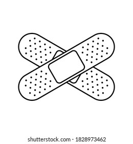 First aid bandaid adhesive plaster or bandage icon vector