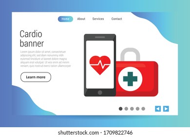 first aid banner concept.Web design landing page.Conceptual vector illustration in flat style design.Isolated on background.