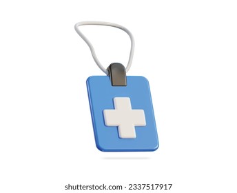 first aid batch icon 3d render vector illustration