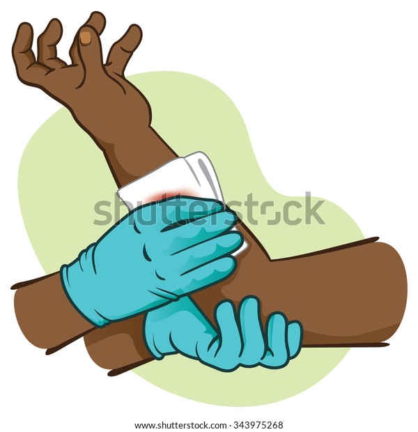 First Aid Bleeding Control Rising Injured Stock Vector (Royalty Free ...