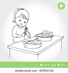 first aid for bleeding ,on white background Vector illustration