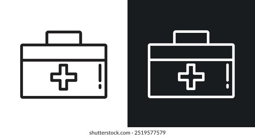 First aid box black and white icon.