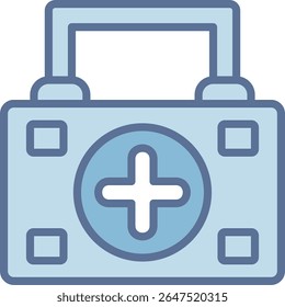 First Aid Box Filled Blue Tone Icon