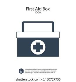 first aid box flat icon. medical tool kit vector for support first aid. isolated with white background. eps 10