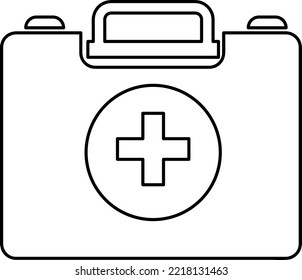 first aid box glyph style design on white background..eps