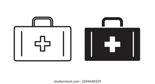 Concepto de icono de caja de primeros auxilios. Símbolo del logotipo para el Web y el móvil. Pixel perfecto.