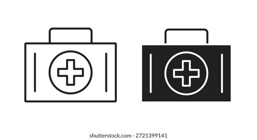 First aid box icon concept set. Simple icon collection