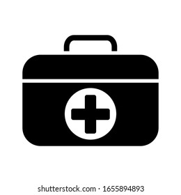 plantilla vectorial de diseño de icono de caja de primeros auxilios