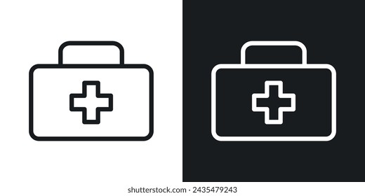 First Aid Box Icon Designed in a Line Style on White background.