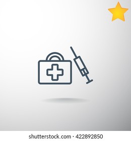first aid box icon eps 10 vector illustration jpg picture flat