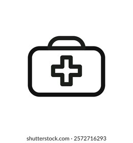 First aid box icon flat line symbol set.
