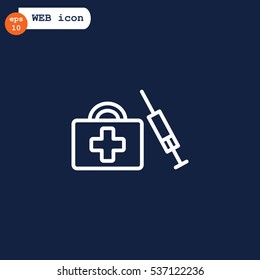  first aid box icon flat .