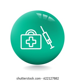  first aid box icon flat .