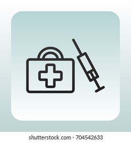  first aid box icon flat .
