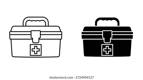 Design gráfico do ícone de caixa de primeiros socorros. Ilustrações de ícone de vetor
