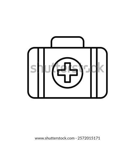 First aid box icon in liner stroke style