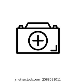 First aid box icon logo sign set vector outline