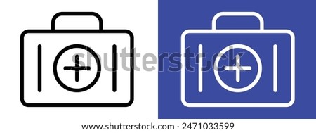 First aid box icon logo set vector