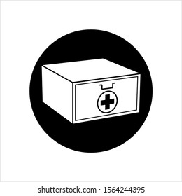 First Aid Box Icon, Medical Box, Medicine Box, Doctor Bag Vector Art Illustration