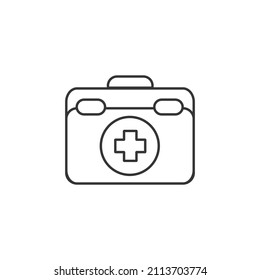 first aid box icon. medical briefcase icon black on white background. medical bag icon ,simple design